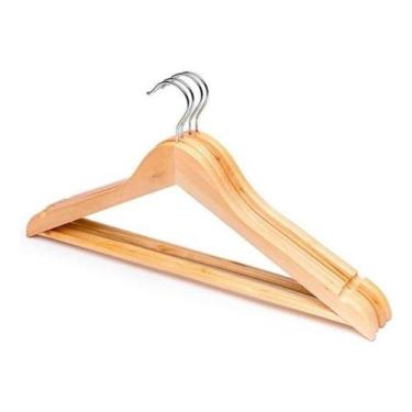 Imagem de Kit com 30 Unidades Cabides de Madeira Acabamento com Verniz - CLEAN T