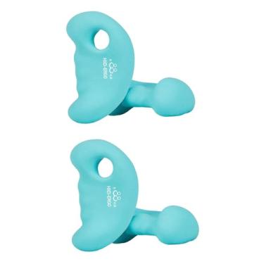 Imagem de Lljsszr 2 Peças de Peso de Mão Design Ergonômico Fosco Homens Mulheres Exercício Ergonômico Haltere para Aeróbica Fitness, Azul