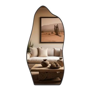 Imagem de Espelho 100x50 Orgânico Grande Corpo Inteiro Luxo Suporte (CARAMELO)