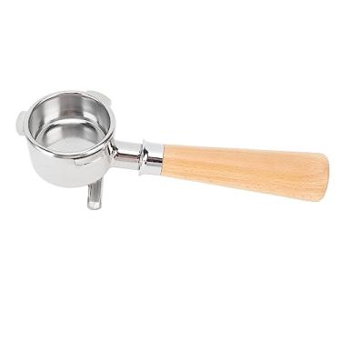 Imagem de Pilipane Filtro de café de 54 mm de aço inoxidável, peças de reposição, divisor de bico duplo para máquinas de café 870 880, cabo de madeira premium durável (madeira de faia tipo A2)