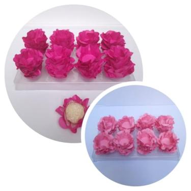 Imagem de Forminhas para Doces, 80 Peças Decorativas em Formato de Flor para Festas, Casamentos e Aniversários (Rosa Pink e Rosa Claro)