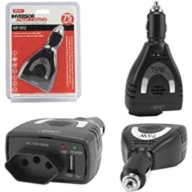Imagem de Inversor Automotivo 12v Saída 110v 75w - Enviamos no mesmo dia - Knup