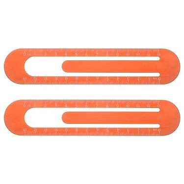 Imagem de Generic 2 peças régua reta 13 cm régua métrica clipe de marcador de página balança de liga de alumínio de metal em ambos os lados, ferramenta de escala de medição para medição, estudo, leitura, sala