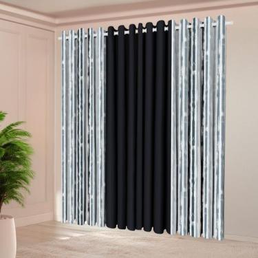 Imagem de Cortina Florata 4,00LX2,20A Estampada para Sala e Quarto Decorativa Fe