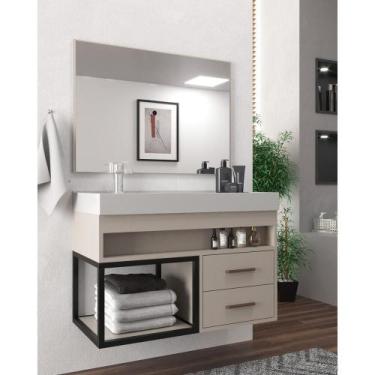 Imagem de Gabinete Banheiro+Cuba E Espelheira 80cm Cr10071 Nude - MULTIMOVEIS