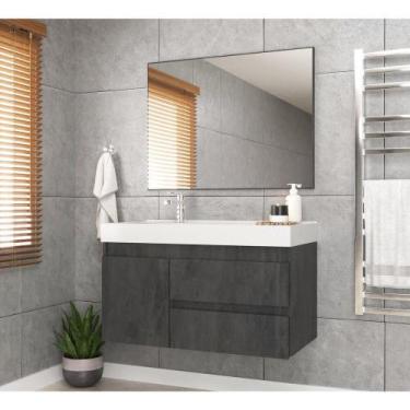 Imagem de Gabinete Com Cuba 80Cm Multimóveis Cr10074 Carbono - MULTIMOVEIS