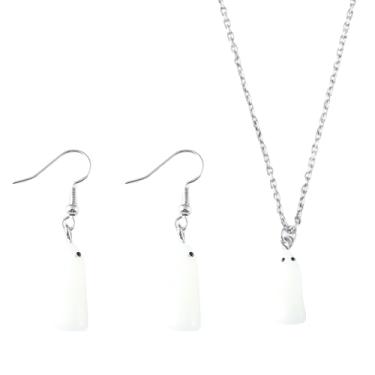 Imagem de Conjunto de joias de Halloween para mulheres, colar com pingente de fantasma, brincos pendurados, acessórios de bijuteria de fantasia de Halloween, one size, Liga de aço, Sem Pedra Preciosa