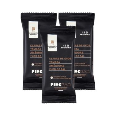 Imagem de Kit 3X: Barra de Proteína Chocolate Sea Salt Sem Açúcar Pincbar 50g