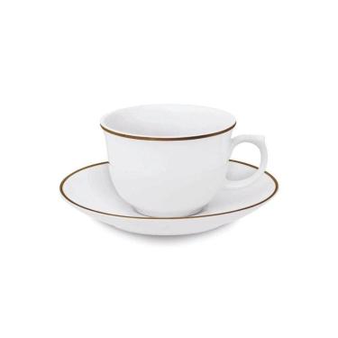 Imagem de Conjunto De Xícaras Para Chá Com Pires Em Porcelana Flamingo Com 12 Peças 240Ml Oxford Sofia