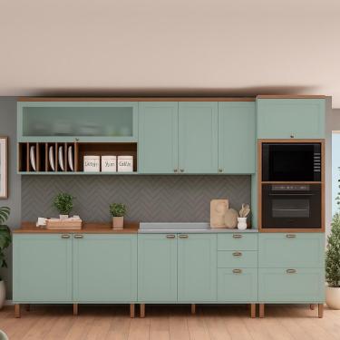 Imagem de Armário De Cozinha Genialflex Iluminata Luna Verde Mint