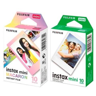 Imagem de Kit 20 Fotos Filme Instax Mini Instantâneo Fujifilm - 10 Branco + 10 M
