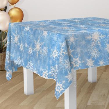 Imagem de 1 Toalha Mesa Festa Tnt Estampado Floco Neve Frosen 140x300