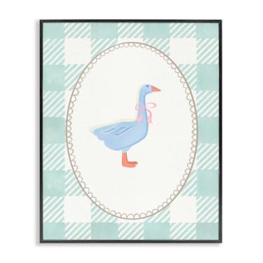 Imagem de Stupell Industries Goose on Soft Green Plaid White Framed Giclee Art, design by The Paper Curator, 14 x 11