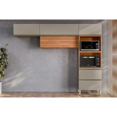 Imagem de Cozinha Completa Proença 3 Peças (2aéreos+1torrequente) C3p64 Nogueira Touch-nude Prime - Demóbile