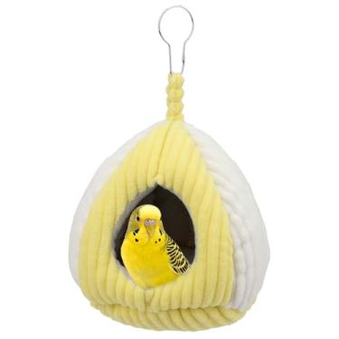 Imagem de Hypeety Cama de rede quente de inverno para gaiola, barraca de galpão de pássaro, barraca aconchegante, ninho suspenso para periquito de animais de estimação pequenos, periquito, periquito, calopsita