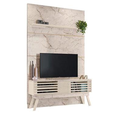 Imagem de Estante Home Theater Com Bancada Frizz Premium Calacata Off White - Madetec