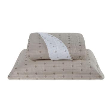 Imagem de Cobre Leito 2 Peças Solteiro Percal 200 Fios Decor 100% Poliéster - Avelã