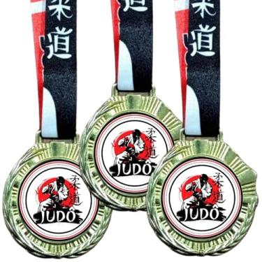 Imagem de Kit 10 Medalhas Para Judô Premiação De Campeão Torneio Com Cordão Premium Judô
