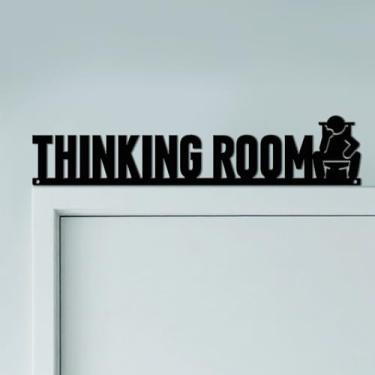 Imagem de CUTHOLLOW Placa engraçada para decoração de parede, decoração de arte de parede, sala de pensamento de metal de 30 x 6,3 cm, exclusivo para pendurar acima da moldura da porta, enfeite de canto para