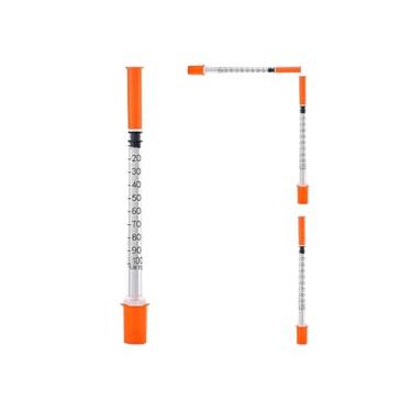Imagem de Seringa de 1 ml de 30 g com agulha - pacote com 20 seringas U-100 Labs 5/16" (8 mm), embrulhada individualmente, distribuição de líquidos e alimentação para animais de estimação, com bandagens