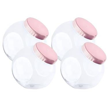 Imagem de Kit 4 Pote Baleiro 850ml Mantimentos Porta Doces Biscoitos Organizador Multiuso (Rosa)