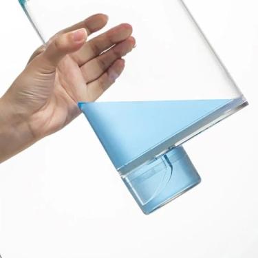 Imagem de Dispenser Multiuso de Plástico Transparente, 2 Litros, com Tampa Hermética e Dosador, 23x7,5x16,5cm, para Cozinha e Lavanderia