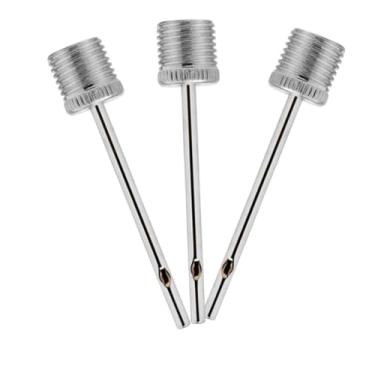 Imagem de Pacote com 3 agulhas de inflação para bomba de bola, aço inoxidável durável para futebol, basquete, vôlei