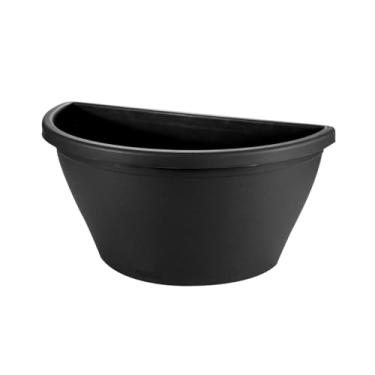 Imagem de Vaso De Plástico Meia Lua Decorativo Varanda Plantas 4 Litros Jardim Horta Vertical (Preto)