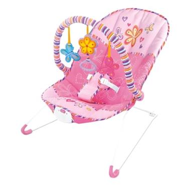 Imagem de Cadeira de Descanso e Balanço do Bebê com Som e Cinto Ajustável (Rosa)