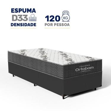 Imagem de Cama Box Com Colchão Ortobom Espuma D33 Airtech 100 Solteiro, Preto