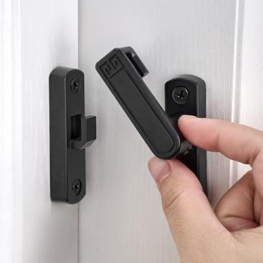 Imagem de INIRET Travas de porta de celeiro, trava de portão ajustável de 90/180 graus, trava de porta de ângulo reto de liga de zinco, ferragens de trava de porta dobrável, trava de segurança de porta