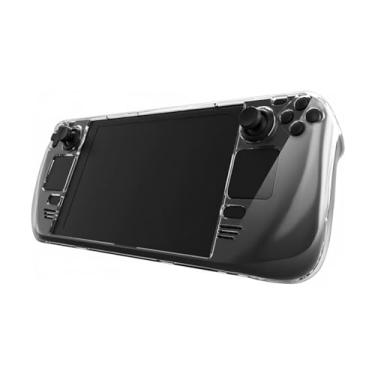 Imagem de Capa Steam Deck para LCD/OLED TPU protetora transparente para Steam Deck Capa rígida antiderrapante moldada com precisão para console Steam Grip ergonômico leve e durável