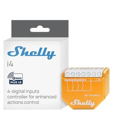 Imagem de Shelly Wave i4 US LR | Z-Wave Controle de Entrada Digital de Longo Alcance 4 para Controle Avançado | Automação Doméstica | Alta Compatibilidade | Fácil Instalação | Controle Inteligente Shelly iOS