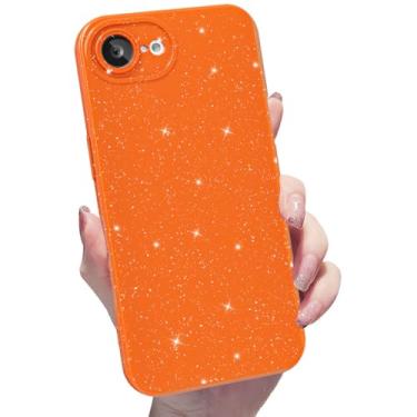 Imagem de Finyosee Capa brilhante para iPhone 16e, linda capa de silicone brilhante, brilhante, fina, fina, brilhante, capa protetora de borracha de gel de TPU macio para mulheres e meninas de 6,1 polegadas