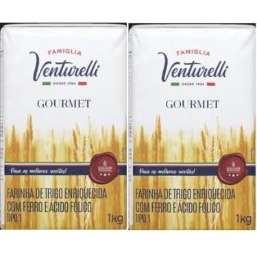 Imagem de Famiglia Venturelli Farinha de Trigo Enriquecida Tipo 1, Linha Gourmet, 1kg, 2 Unidades