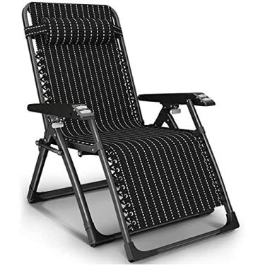 Imagem de YYBOES Poltrona reclinável dobrável, resistente, dobrável, gravidade zero, cadeiras reclináveis, à prova d'água, espreguiçadeiras, espreguiçadeiras, decks, metal, para jardim ou escritório