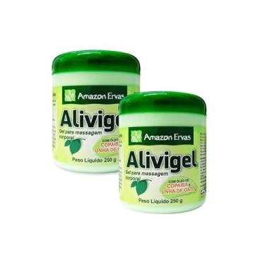 Imagem de Kit 2 Alivigel Gel Massageador Corporal Copáiba e Unha de Gato Amazon Ervas 250g