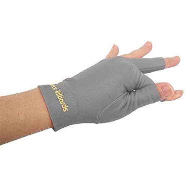 Imagem de Luvas de bilhar para bilhar, luvas de taco de sinuca de 3 dedos, luva esportiva para mão esquerda direita (cinza escuro)