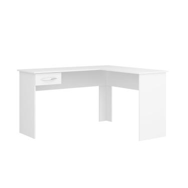 Imagem de Mesa Escrivaninha em L Pequena com 1 Gaveta 135 x 120 Cm MDP Branco 0703 - MENU
