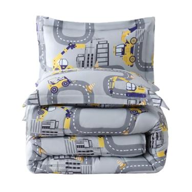 Imagem de Yibeizi Conjunto de edredom com cama de solteiro, leve, para todas as estações, microfibra respirável, hipoalergênico, macio, Oeko-Tex, conjunto de edredom