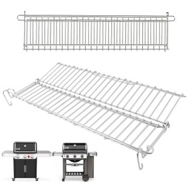 Imagem de PETKAO Rack de aquecimento de grelha 66044 para peças de grelha Weber GS4 Genesis II 300, Genesis II E310 E315 E320 E330 E335 S315, peças de reposição de rack de dois lados para acessórios de grelha