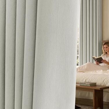 Imagem de jinchan Cortinas blackout de chenille de 203 cm de comprimento, 2 painéis, cortina traseira cinza claro para quarto, sala de estar, redução de ruído, cortinas de janela com isolamento térmico 127 x