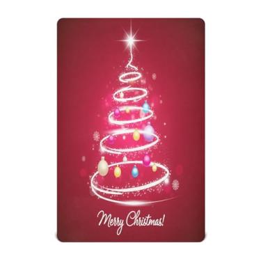 Imagem de JUZIHAI Lençol de berço Merry Christmas Tree para meninos e meninas, macio, respirável, elástico, 132 x 71 cm, lençol aconchegante para berço padrão e cama infantil