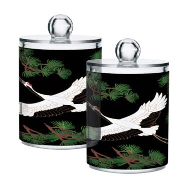 Imagem de Qilmy Qtip Suporte de boticário de 400 ml, frasco de plástico transparente com tampa, dispensador de recipiente de banheiro para bola de algodão, cotonete, fio dental, pacote com 2