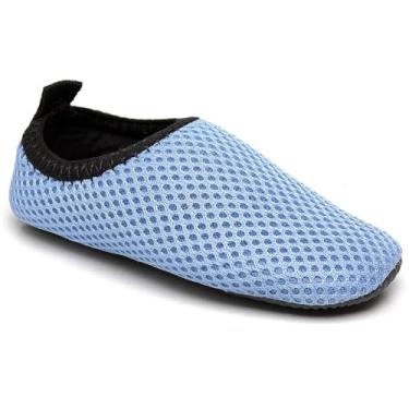 Imagem de Sapatilha Infantil Aquática Neoprene Antiderrapante Confortável Para Praia Piscina Dia Esporte Escola (Azul Claro, BR, Criança de 9 a 12 anos, Numérico, 33)