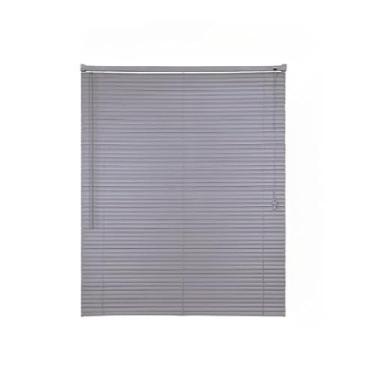 Imagem de Persiana Horizontal de PVC 1.20x1.30m Sofisticada - Resistente e Elegante para Sala Quarto Escritório Residencial e Comercial (Cinza 1,20L x 1,30A)