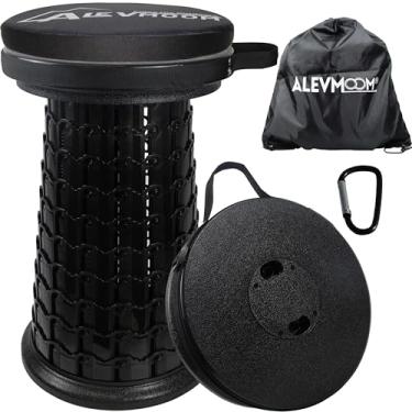 Imagem de Banqueta dobrável 2GG atualizada com almofada grossa H 51 cm D 33 cm, peso máximo de 453 kg, banco dobrável dobrável portátil mais largo e mais alto ou descanso de pés para viagem, acampamento e ar