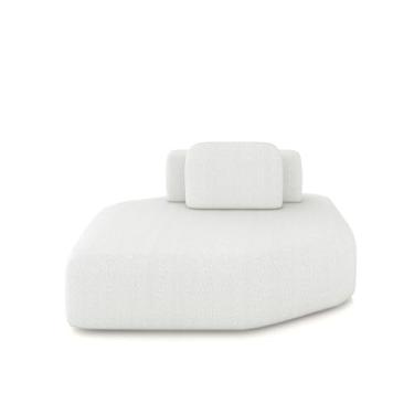 Imagem de Sofá Ilha Dakota Chaise 168cm Modulado Encosto Almofada Solta Bouclê OffWhite G33 - Gran Belo