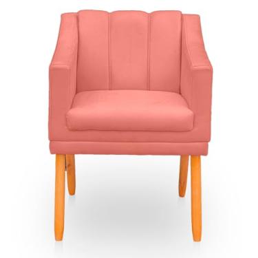 Imagem de Poltrona para Sala Moderna e Reforçada - Estofada em Suede Confortável, Ideal para Ambientes Domésticos (Rose)
