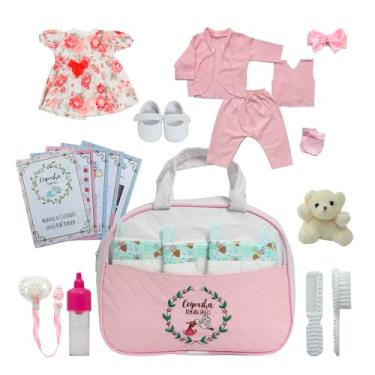 Imagem de Bolsa Maternidade Enxoval 19 Itens Rosa Bebê Reborn Luxo